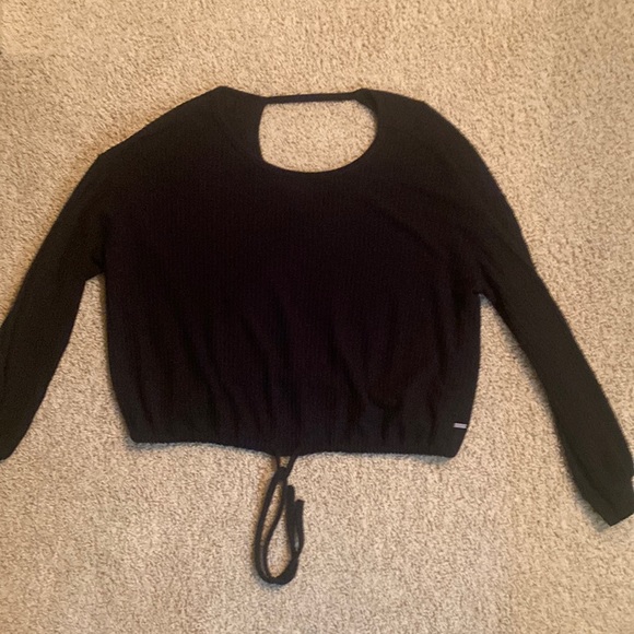 Black over sized cinched hollister lightweight sweater - Picture 1 of 1